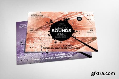 CreativeMarket Electro Sounds Party Flyer Template 567223