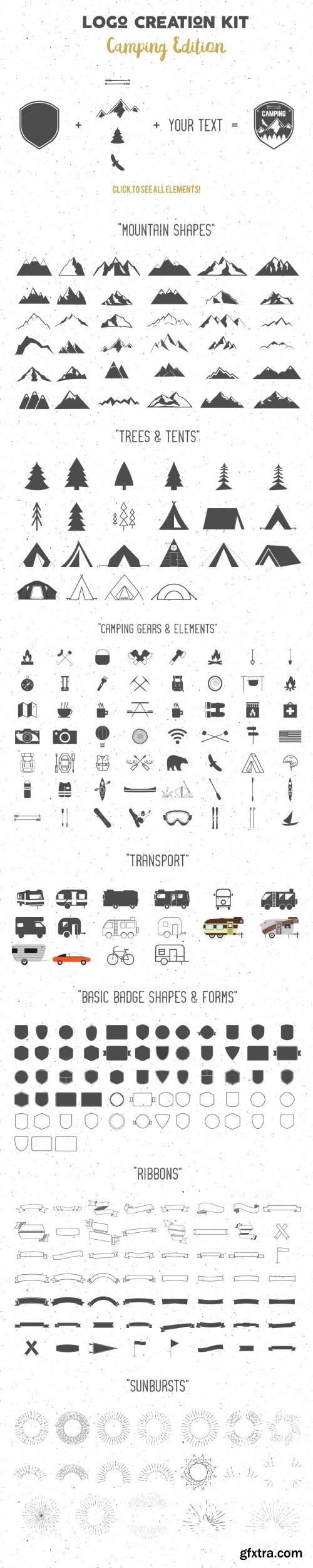 CreativeMarket Logo Creation Kit - Camping Edition 509874