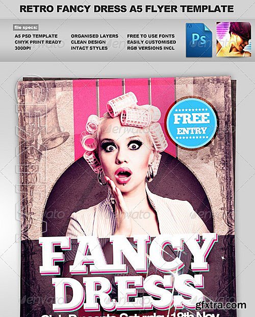 GraphicRiver - Retro Fancy Dress - Sexy & Retro A5 Flyer Template 533956