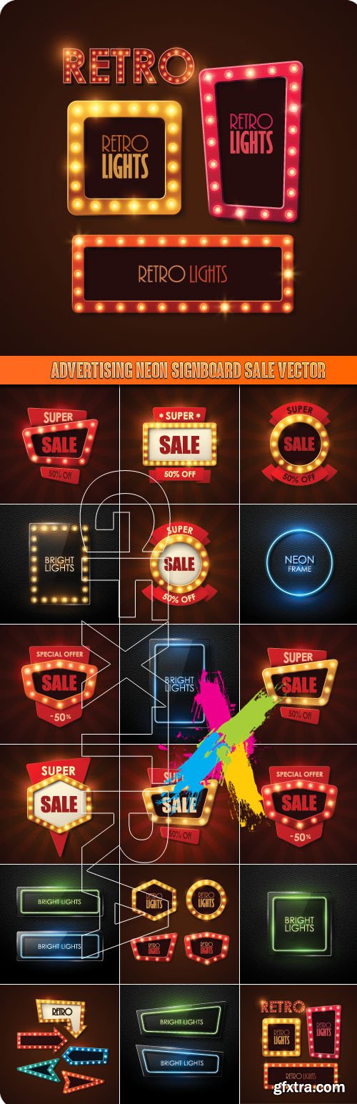 Advertising neon signboard SALE vector