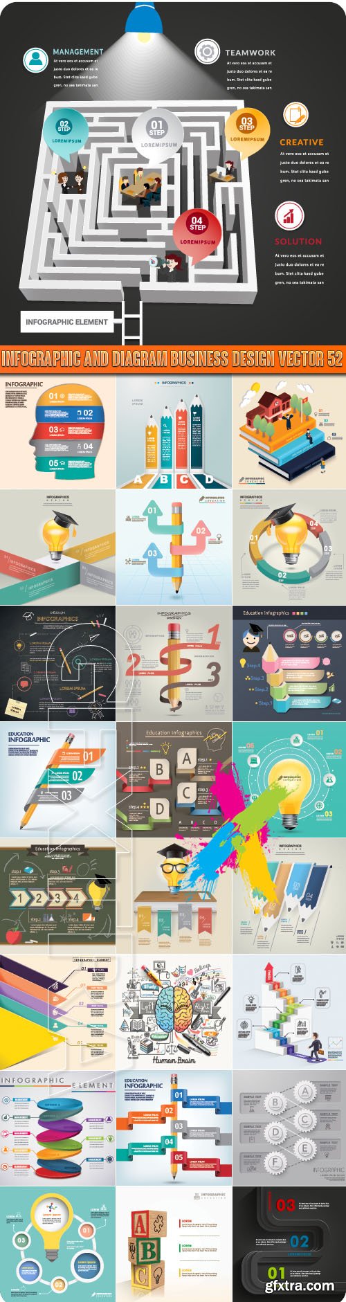 Infographic and diagram business design vector 52