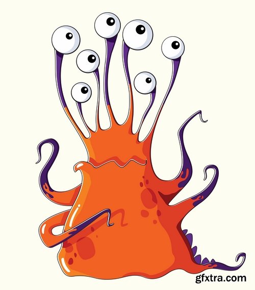 Collection of bacteria virus funny cartoon vector image 24 EPS