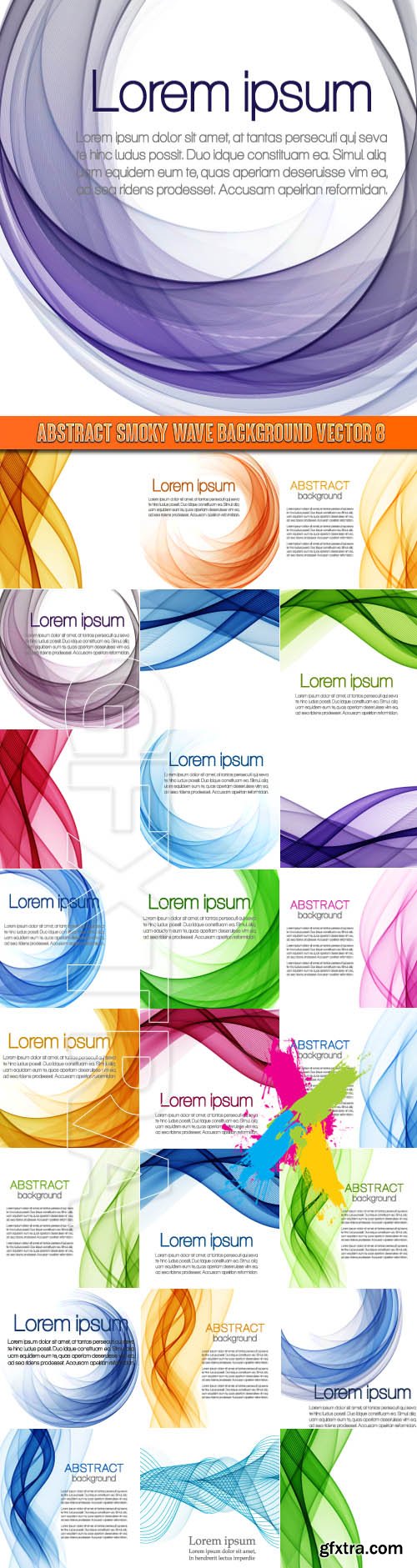 Abstract smoky wave background vector set 8