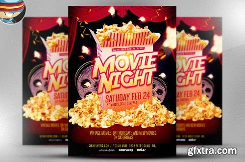 CreativeMarket Movie Night Flyer Template 177879