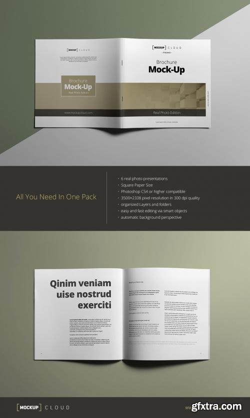 CreativeMarket Square Brochure Mock-Up 178056