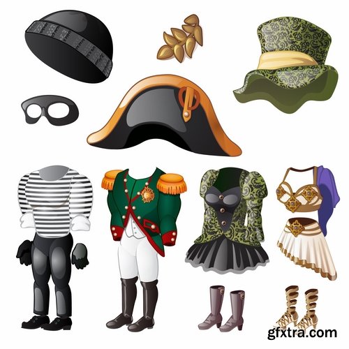 Collection of things vintage clothes dress hat 25 EPS