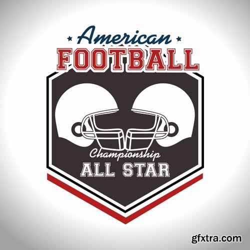 Collection of american football banner logo flyer 25 EPS