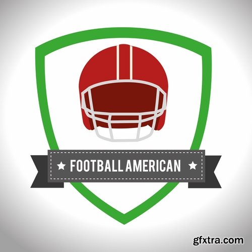 Collection of american football banner logo flyer 25 EPS