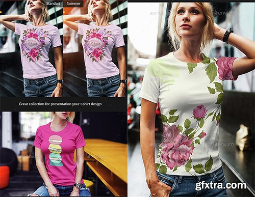 Graphicriver Female T-Shirt Fashion Mock-Up 14707045