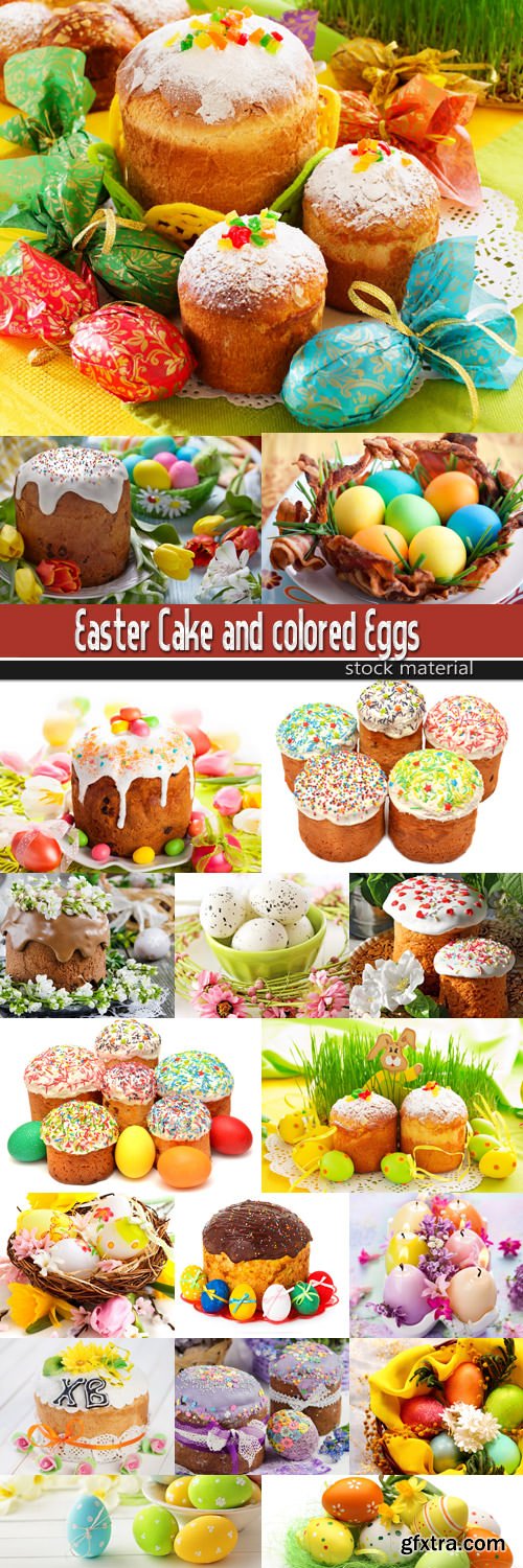 Easter Cake and colored Eggs