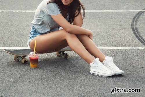 Girl on a skateboard