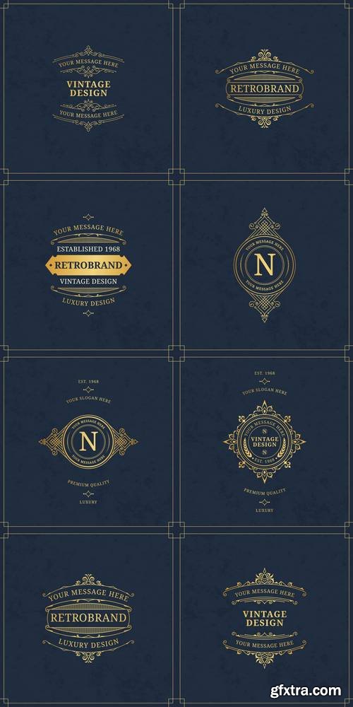 Vector Calligraphic Logo Template. Luxury Retro Label. Vintage Monogram