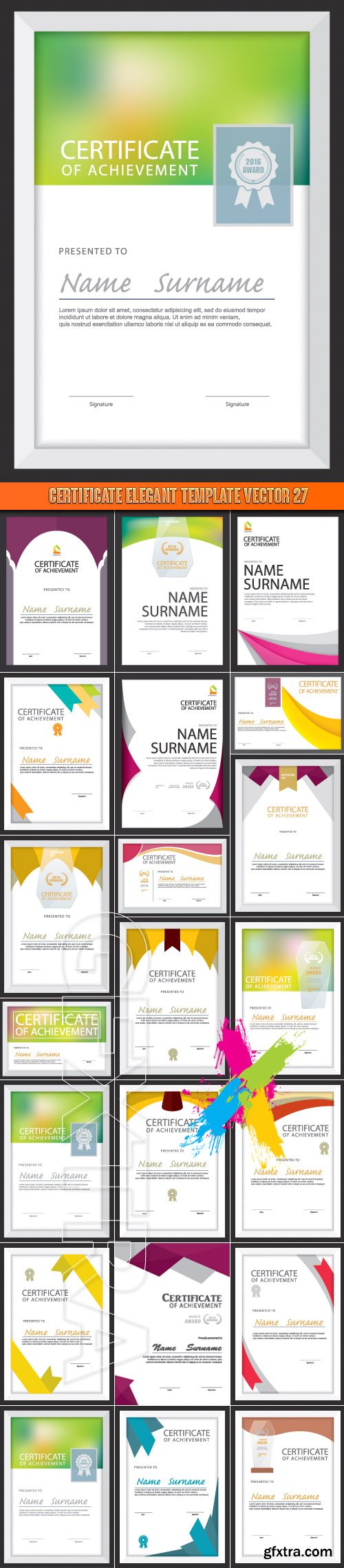 Certificate elegant template vector 27