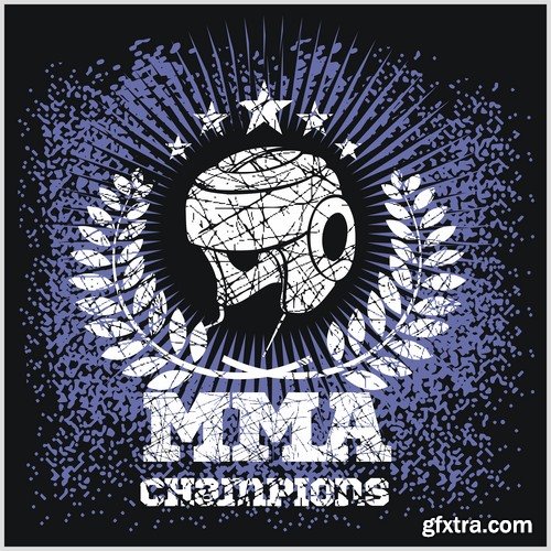 Collection of combat without the rules of MMA single combat fight boxing 25 EPS