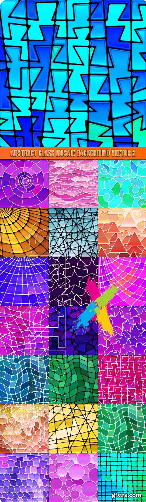 Abstract glass mosaic background vector 2