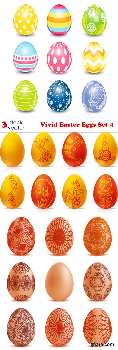 Vectors - Vivid Easter Eggs Set 4