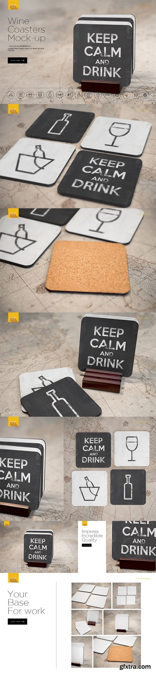 Wine Coasters Mock-up - CM 486346