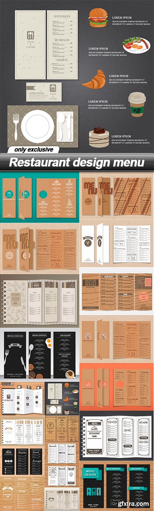 Restaurant design menu - 19 EPS