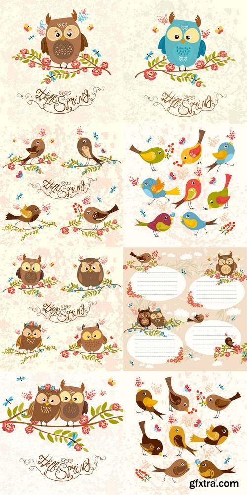 Set of Cute Birds