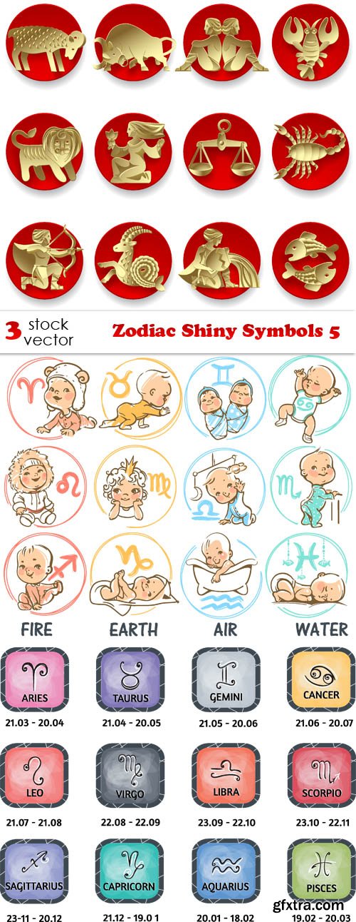 Vectors - Zodiac Shiny Symbols 5