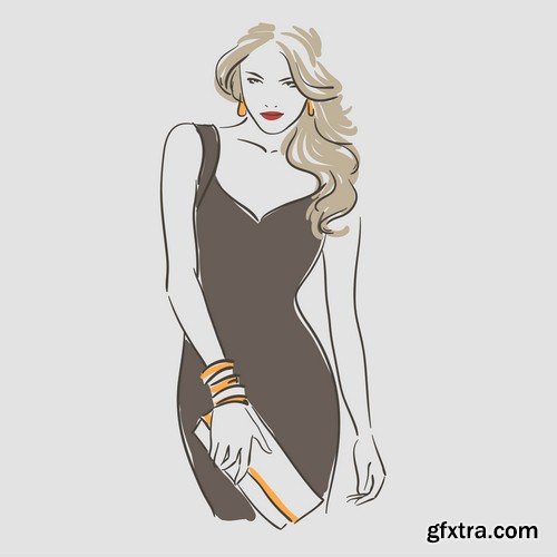 Girl in fashion clothes illustration 1