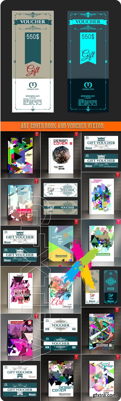 Art cover book and voucher vector