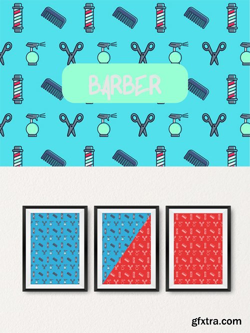 Barber icon pattern. - CM 551749