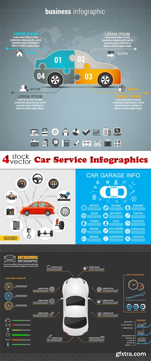 Vectors - Car Service Infographics