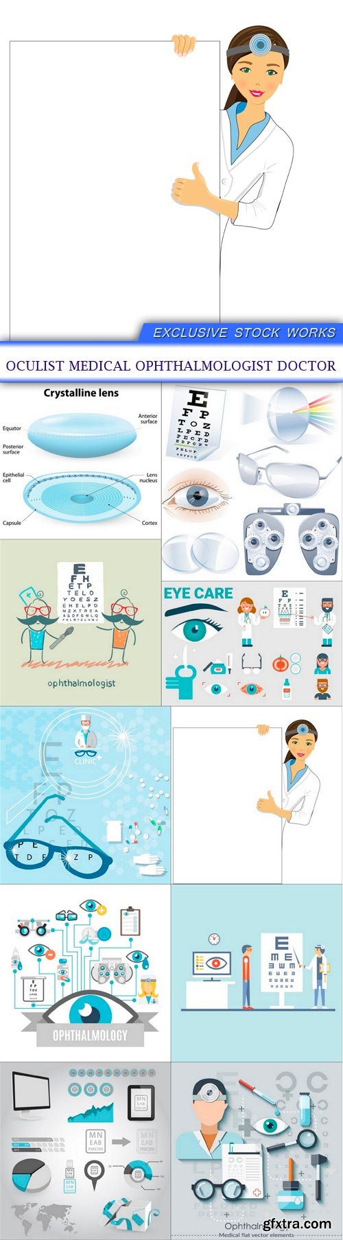 Oculist medical ophthalmologist doctor 10X EPS