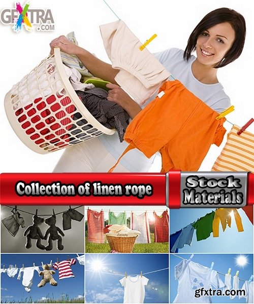 Collection of linen rope for drying things 25 HQ Jpeg