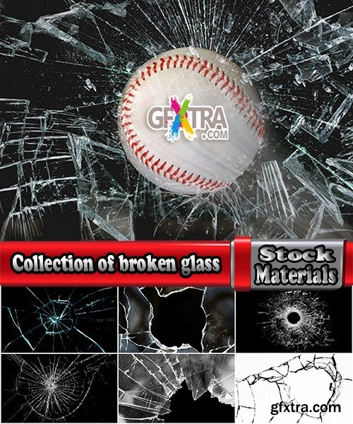 Collection of broken glass crack shard 25 HQ Jpeg