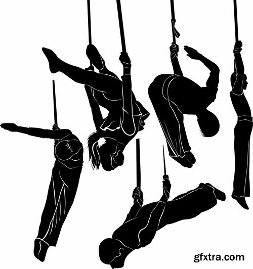 Collection of acrobat trick vector image 25 EPS