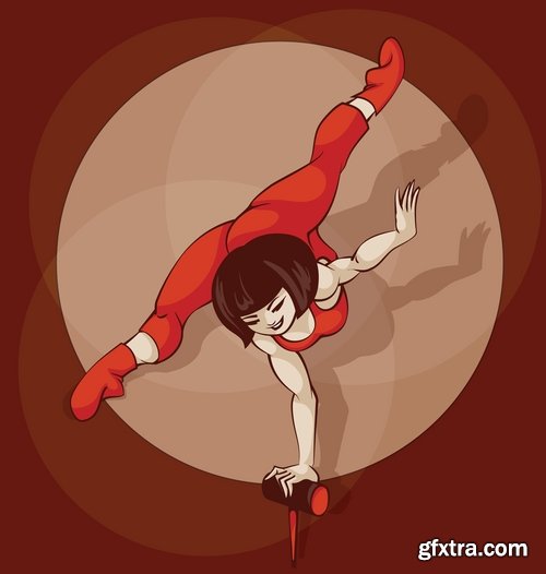 Collection of acrobat trick vector image 25 EPS