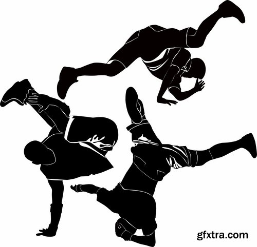 Collection of acrobat trick vector image 25 EPS