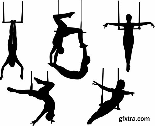 Collection of acrobat trick vector image 25 EPS