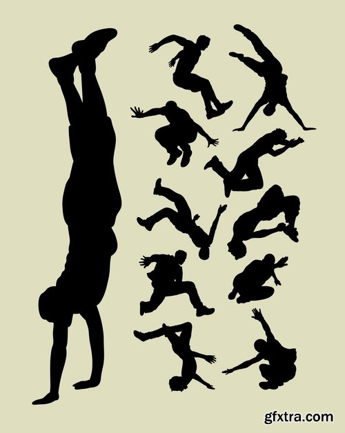 Collection of acrobat trick vector image 25 EPS