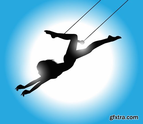 Collection of acrobat trick vector image 25 EPS