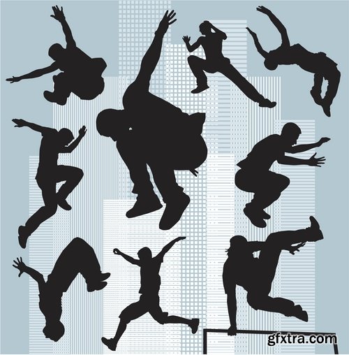 Collection of acrobat trick vector image 25 EPS