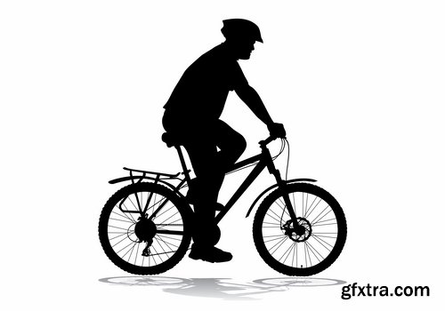 Collection of cyclist bicycle biker vector image 25 EPS