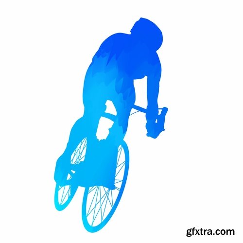 Collection of cyclist bicycle biker vector image 25 EPS