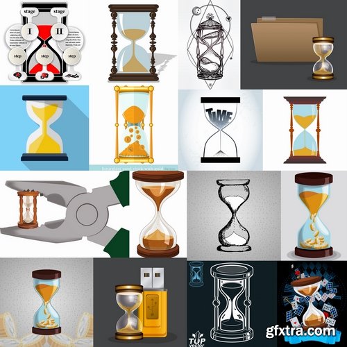 Collection of hourglass vector image 25 EPS