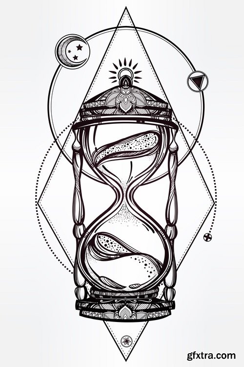 Collection of hourglass vector image 25 EPS