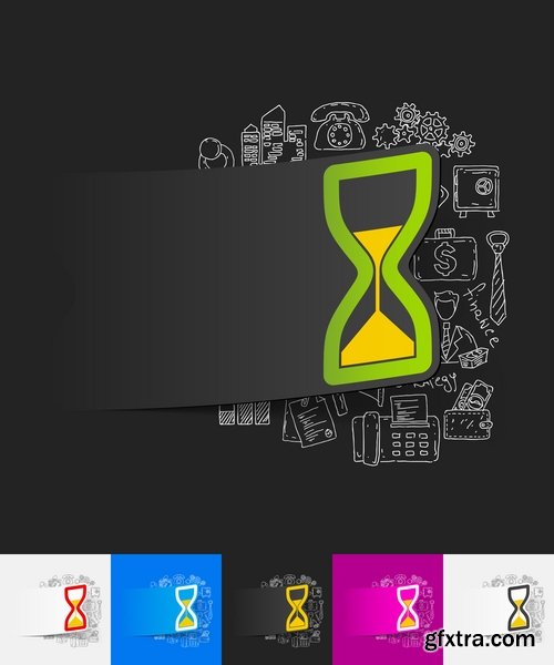 Collection of hourglass vector image 25 EPS