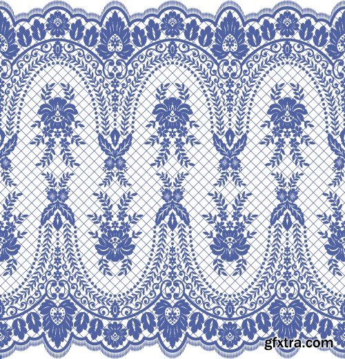 Seamless lace pattern, flower vintage vector background