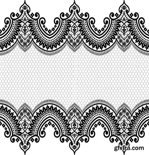 Seamless lace pattern, flower vintage vector background