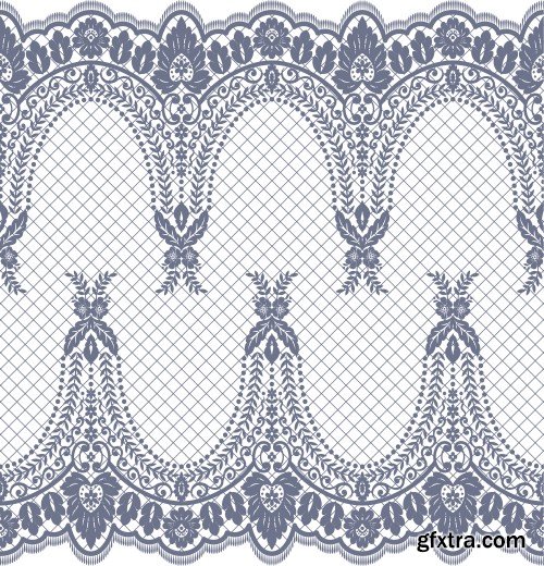 Seamless lace pattern, flower vintage vector background