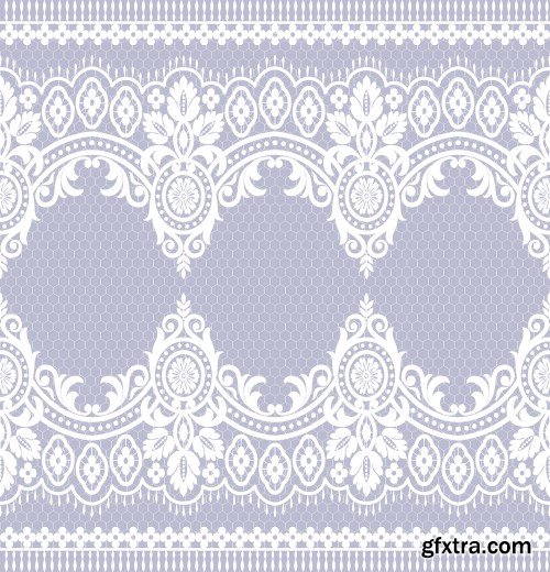 Seamless lace pattern, flower vintage vector background