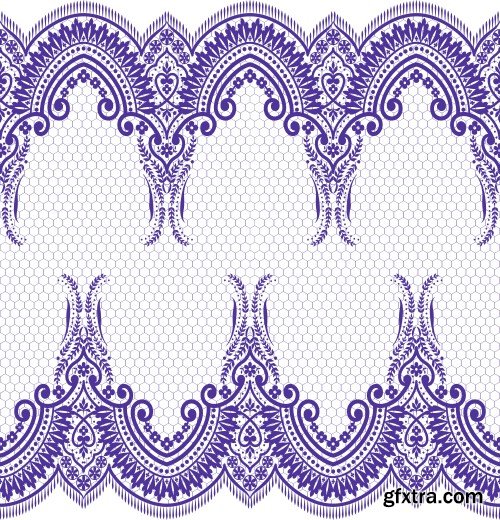 Seamless lace pattern, flower vintage vector background