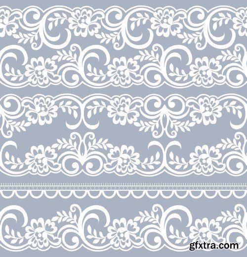 Seamless lace pattern, flower vintage vector background