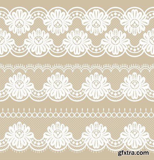 Seamless lace pattern, flower vintage vector background